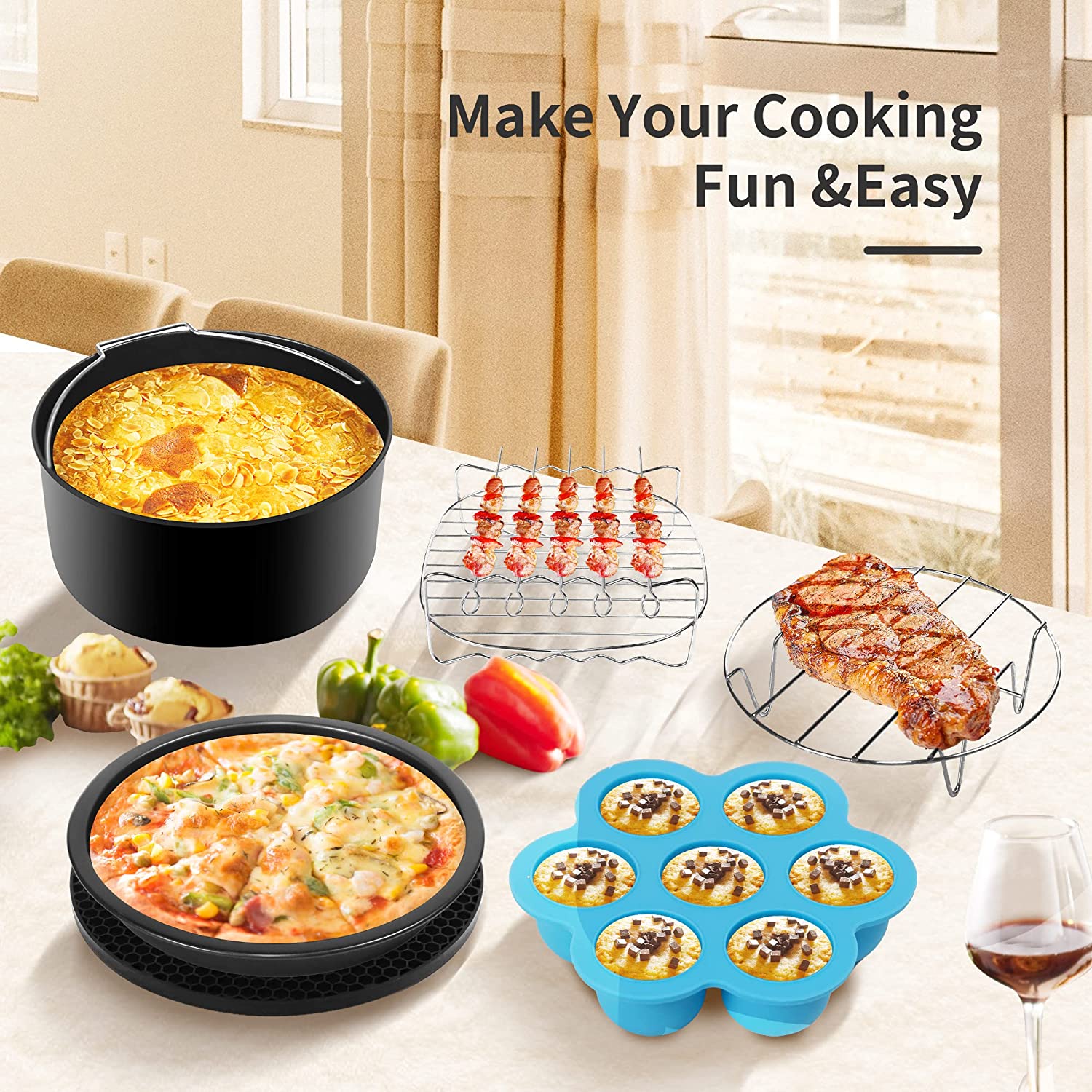 A set of 6 accessories for K10 Air Fryer Ultenic